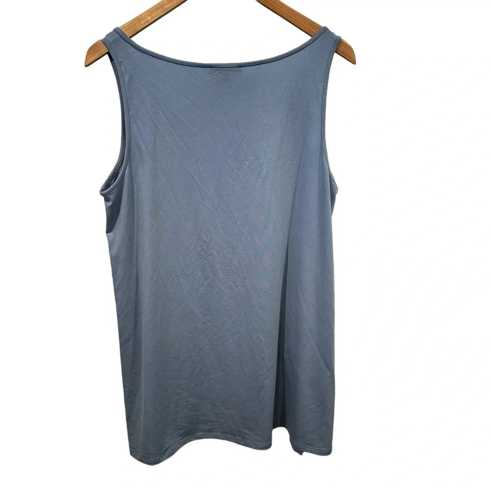 Eileen fisher blue tank women’s size medium‎ M classic basics flaw* stain on pit
